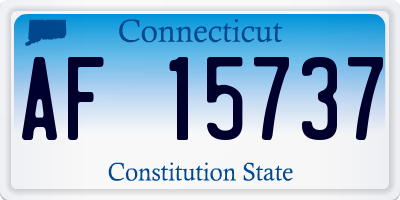 CT license plate AF15737