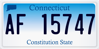 CT license plate AF15747