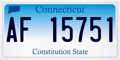 CT license plate AF15751