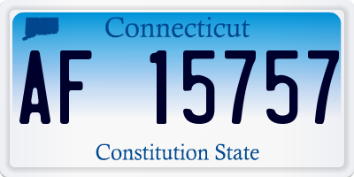 CT license plate AF15757