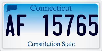 CT license plate AF15765