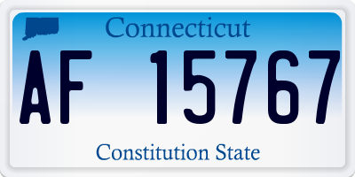 CT license plate AF15767