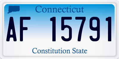 CT license plate AF15791