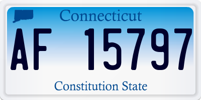 CT license plate AF15797