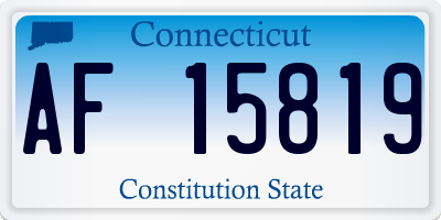 CT license plate AF15819