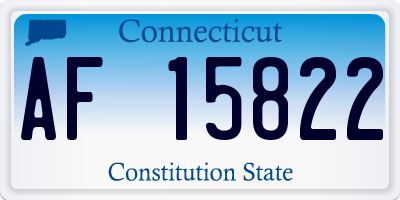CT license plate AF15822