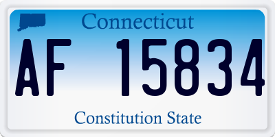 CT license plate AF15834