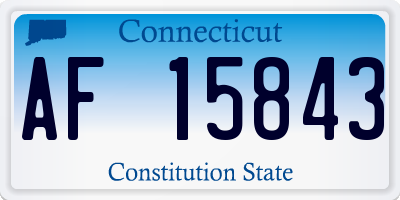 CT license plate AF15843