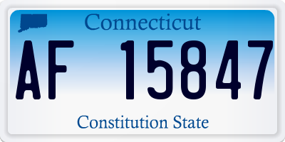 CT license plate AF15847