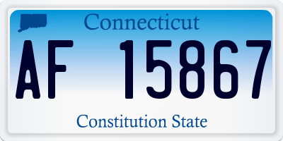CT license plate AF15867