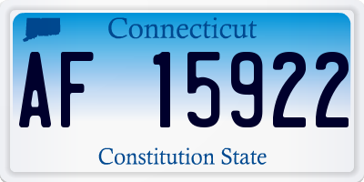 CT license plate AF15922