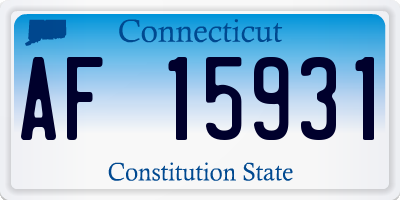 CT license plate AF15931