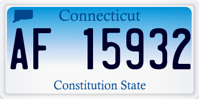CT license plate AF15932