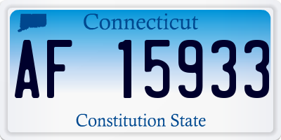 CT license plate AF15933