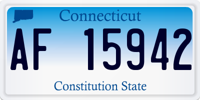 CT license plate AF15942