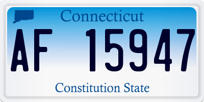 CT license plate AF15947