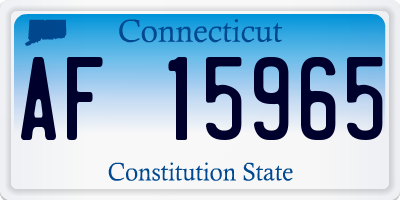 CT license plate AF15965