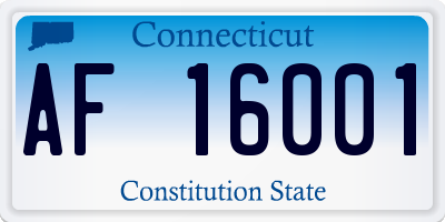 CT license plate AF16001