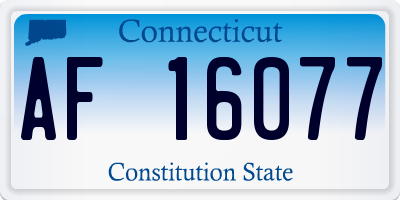 CT license plate AF16077