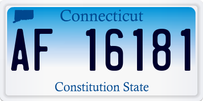 CT license plate AF16181