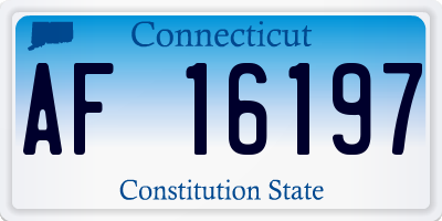 CT license plate AF16197