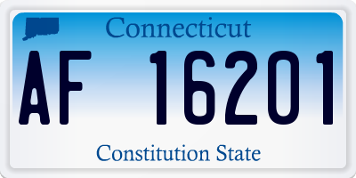 CT license plate AF16201