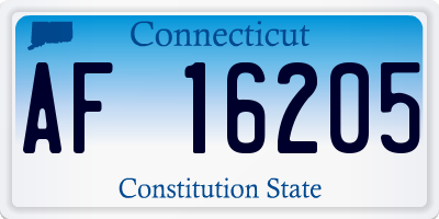 CT license plate AF16205