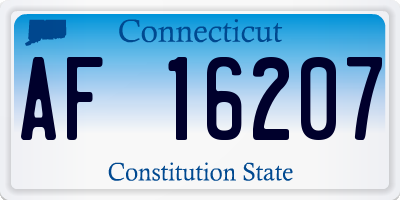 CT license plate AF16207