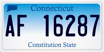 CT license plate AF16287