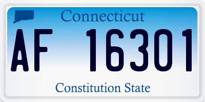 CT license plate AF16301