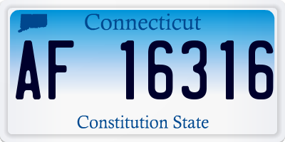 CT license plate AF16316