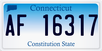 CT license plate AF16317
