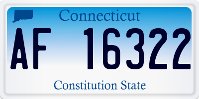 CT license plate AF16322