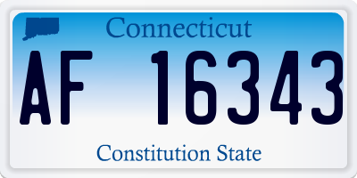 CT license plate AF16343