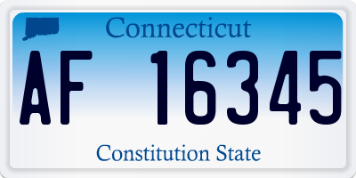 CT license plate AF16345