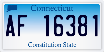 CT license plate AF16381