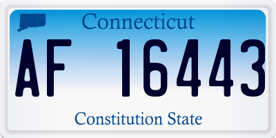 CT license plate AF16443