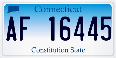 CT license plate AF16445
