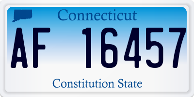 CT license plate AF16457