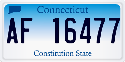 CT license plate AF16477