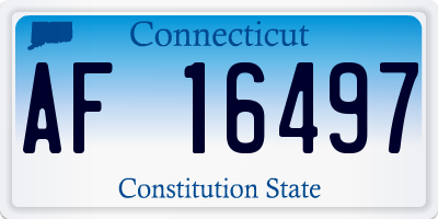 CT license plate AF16497