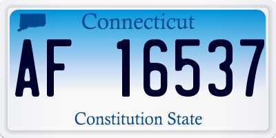 CT license plate AF16537