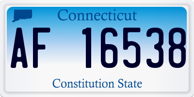 CT license plate AF16538