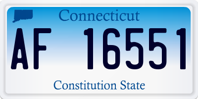 CT license plate AF16551