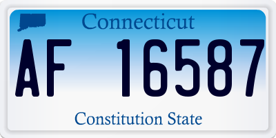 CT license plate AF16587