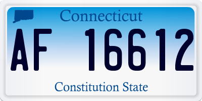 CT license plate AF16612