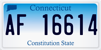 CT license plate AF16614