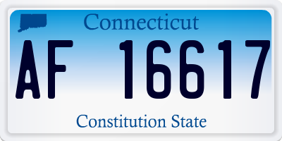 CT license plate AF16617