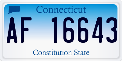 CT license plate AF16643