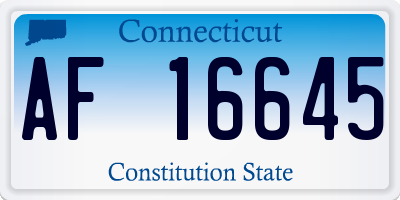 CT license plate AF16645